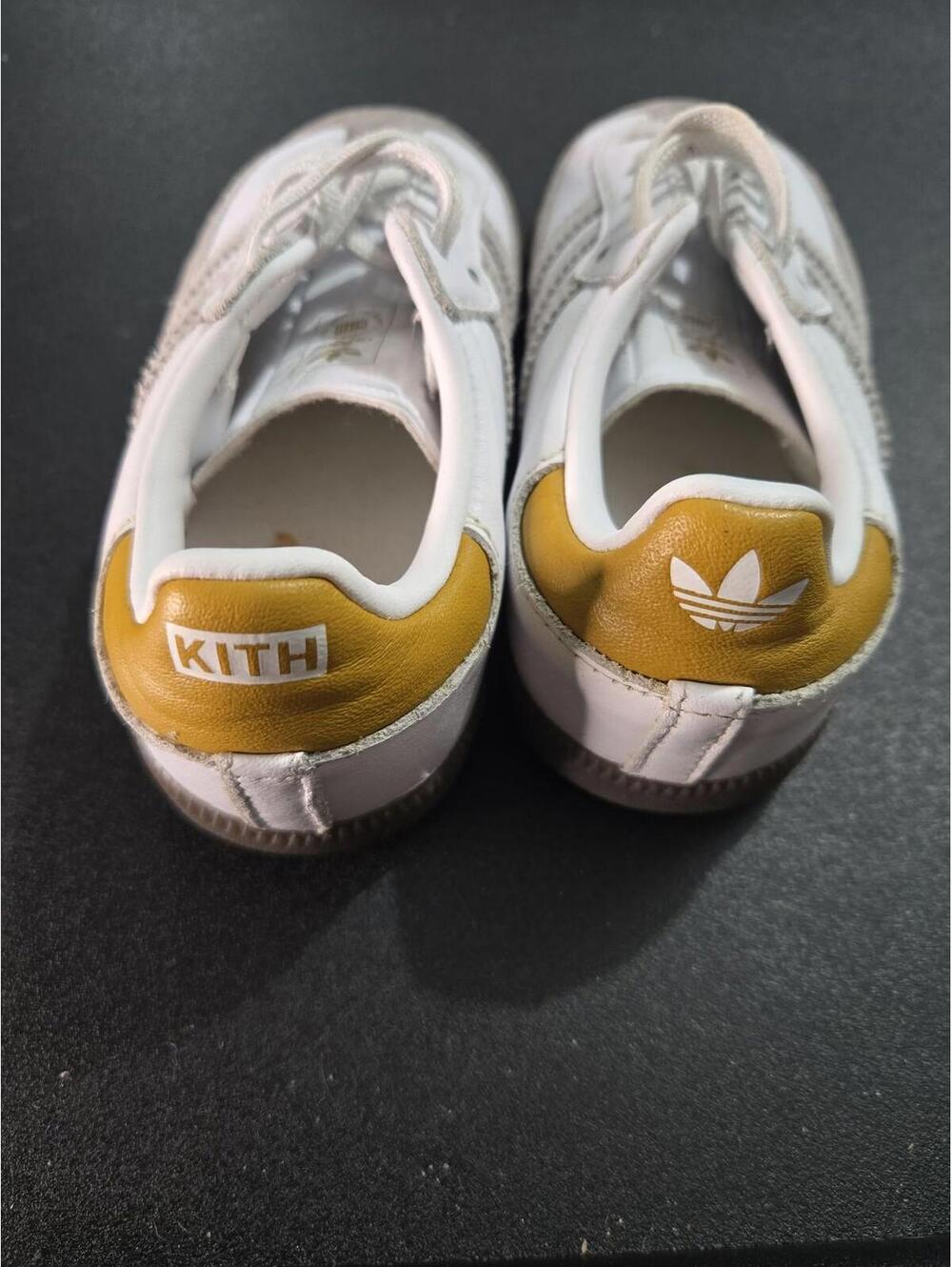 Adidas x Kith Samba Kids White/Gold Sneakers Size 9.5K - Picture 2 of 6